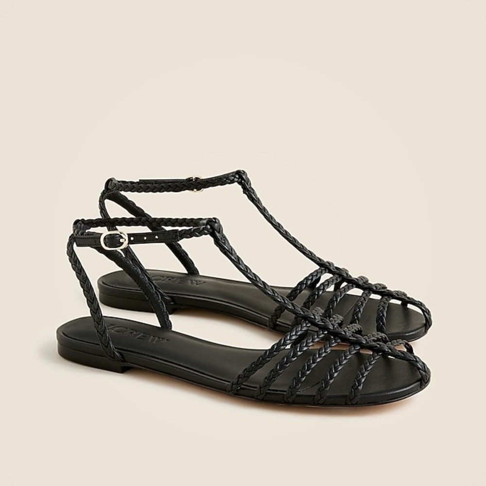 J Crew used Braided cage-toe sandals in leather CK003